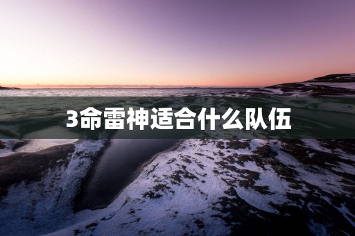 3命雷神适合什么队伍