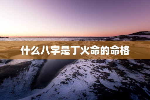 什么八字是丁火命的命格