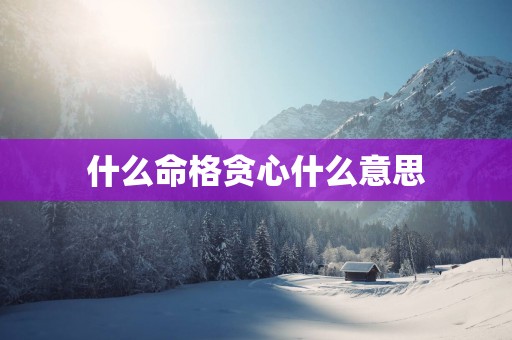 什么命格贪心什么意思