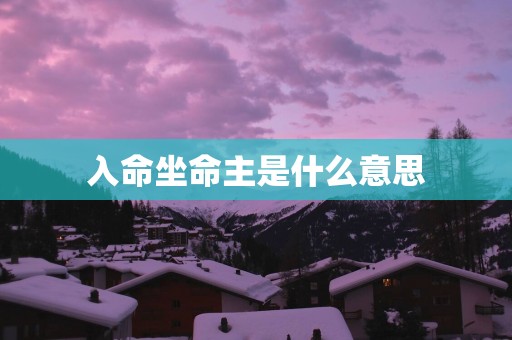 入命坐命主是什么意思
