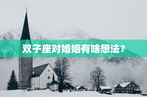 双子座对婚姻有啥想法？