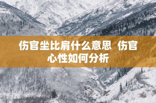 伤官坐比肩什么意思  伤官心性如何分析