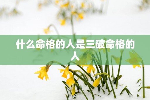 什么命格的人是三破命格的人 什么命格的人是三破命格的人