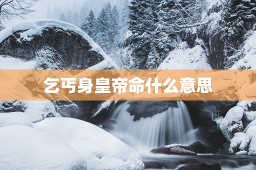 乞丐身皇帝命什么意思
