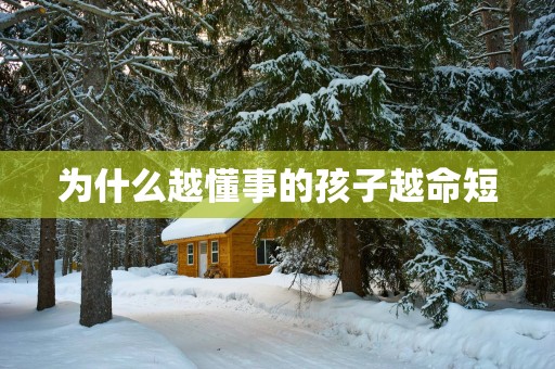 为什么越懂事的孩子越命短
