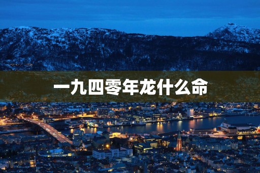 一九四零年龙什么命