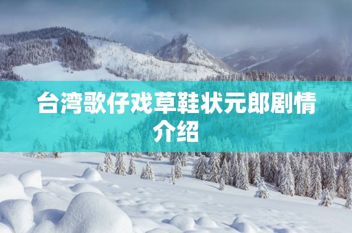 台湾歌仔戏草鞋状元郎剧情介绍