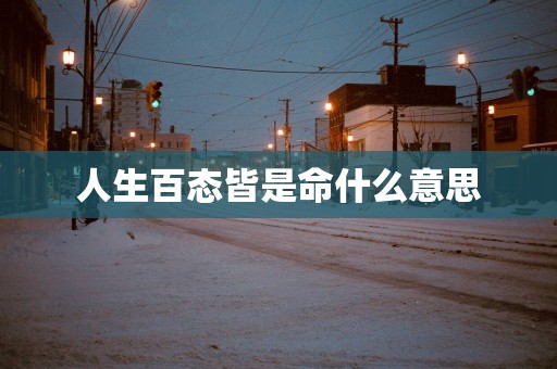 人生百态皆是命什么意思