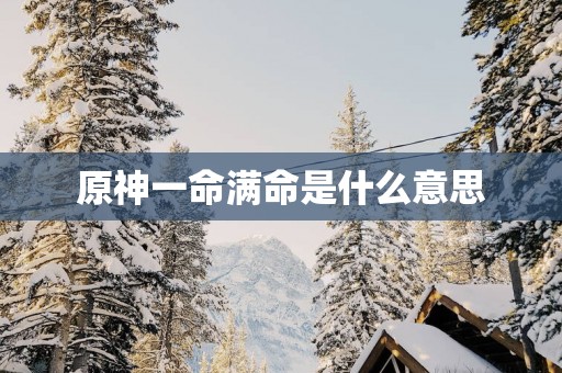 原神一命满命是什么意思