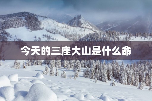 今天的三座大山是什么命