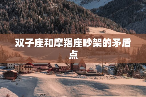 双子座和摩羯座吵架的矛盾点