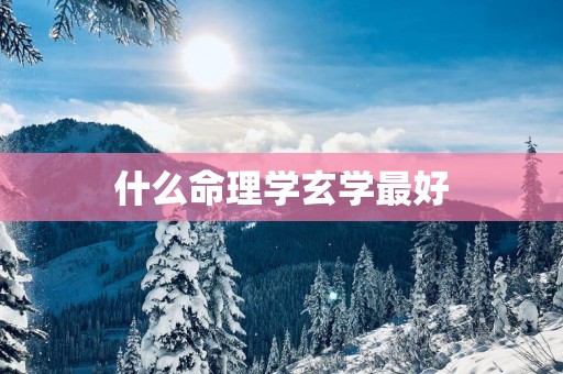 什么命理学玄学最好