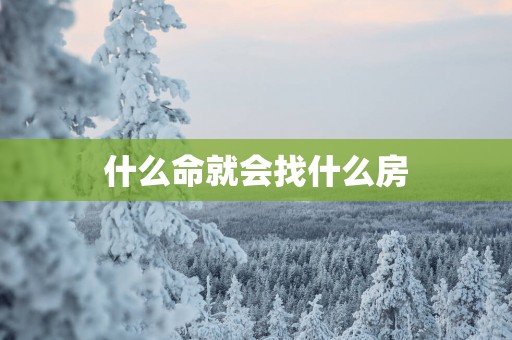 什么命就会找什么房