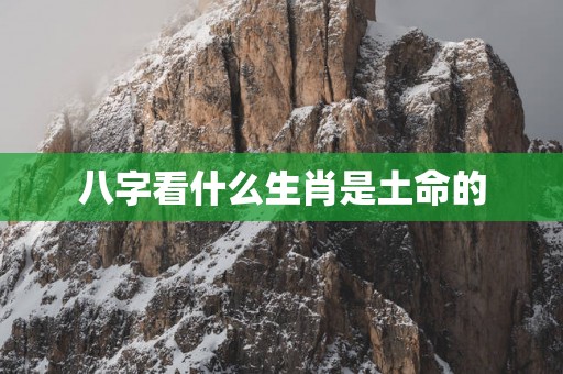 八字看什么生肖是土命的