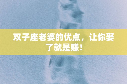 双子座老婆的优点，让你娶了就是赚！