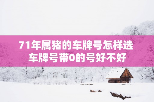 71年属猪的车牌号怎样选 车牌号带0的号好不好