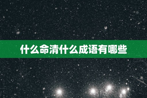 什么命清什么成语有哪些