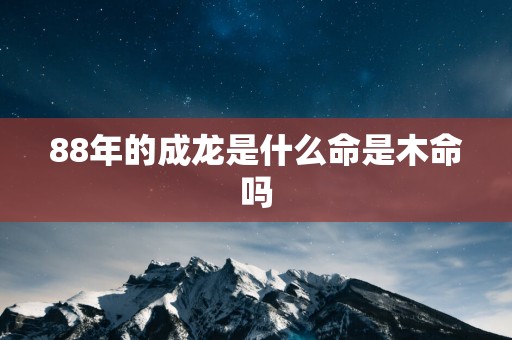 88年的成龙是什么命是木命吗