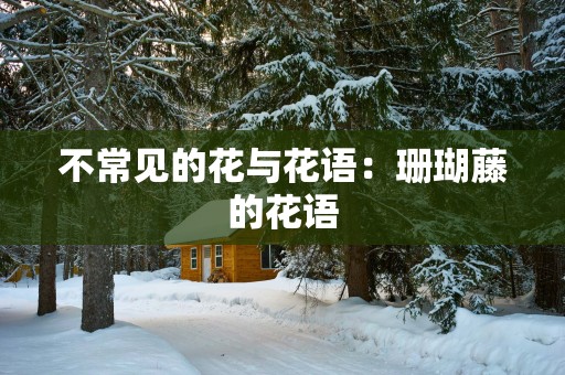 不常见的花与花语：珊瑚藤的花语