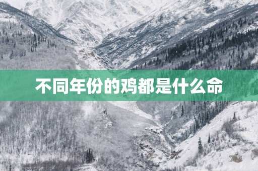 不同年份的鸡都是什么命