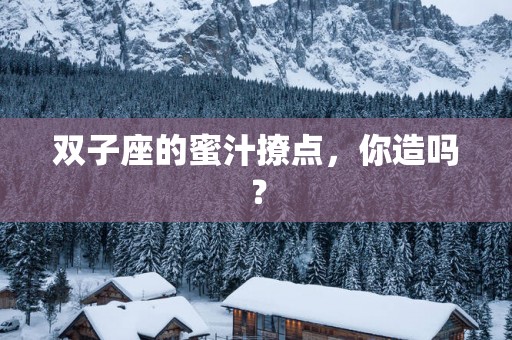 双子座的蜜汁撩点，你造吗？
