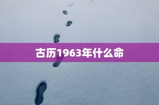 古历1963年什么命