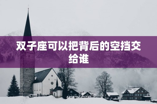 双子座可以把背后的空挡交给谁
