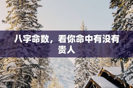 八字命数，看你命中有没有贵人