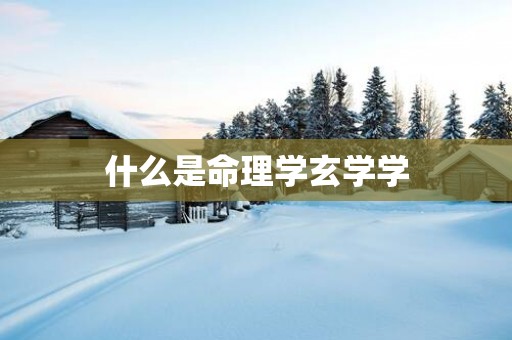 什么是命理学玄学学