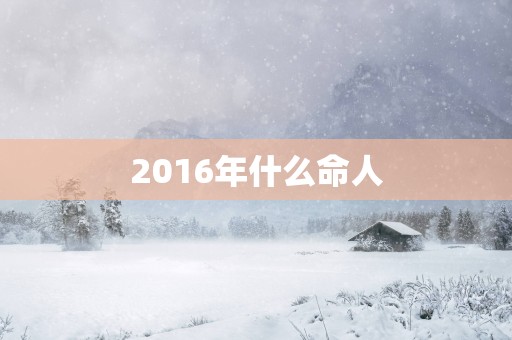 2016年什么命人