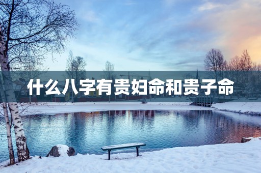 什么八字有贵妇命和贵子命