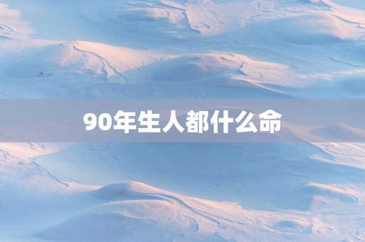 90年生人都什么命