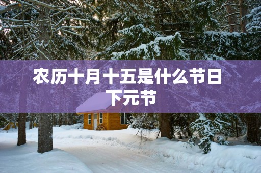 农历十月十五是什么节日 下元节
