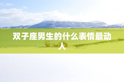 双子座男生的什么表情最动人