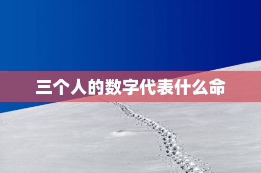 三个人的数字代表什么命