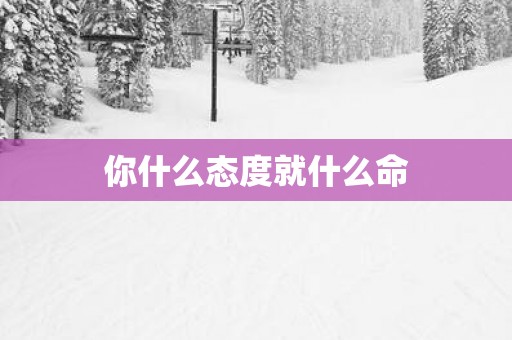 你什么态度就什么命