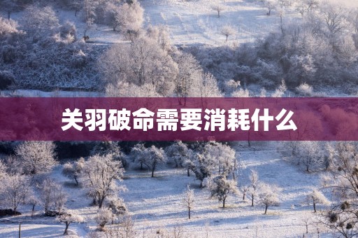 关羽破命需要消耗什么