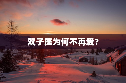 双子座为何不再爱？