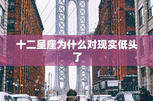 十二星座为什么对现实低头了
