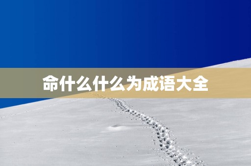 命什么什么为成语大全