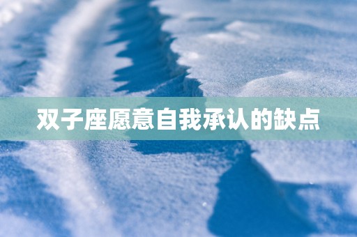 双子座愿意自我承认的缺点