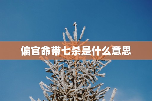 偏官命带七杀是什么意思