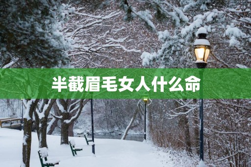 半截眉毛女人什么命