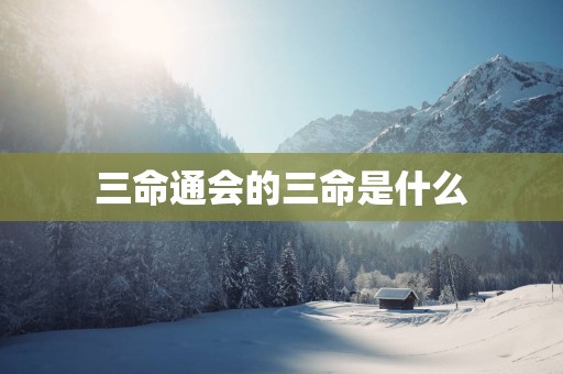 三命通会的三命是什么