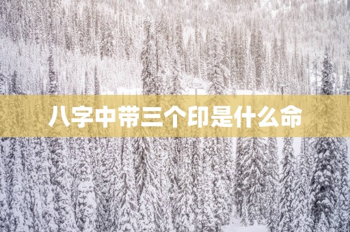 八字中带三个印是什么命