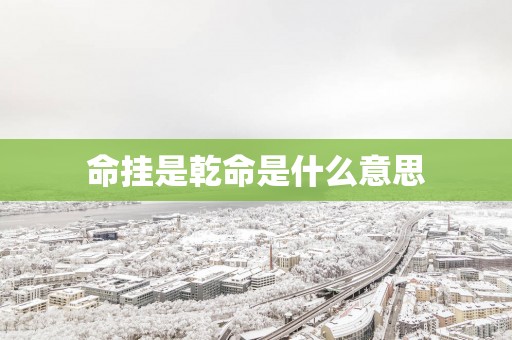 命挂是乾命是什么意思