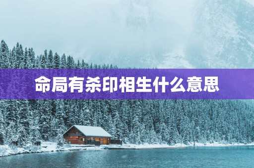 命局有杀印相生什么意思
