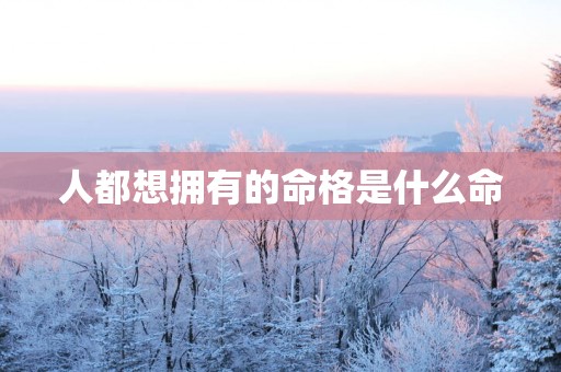 人都想拥有的命格是什么命