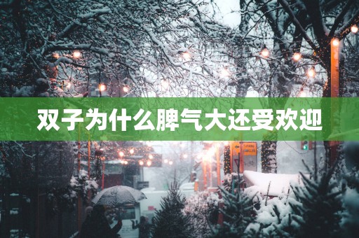 双子为什么脾气大还受欢迎