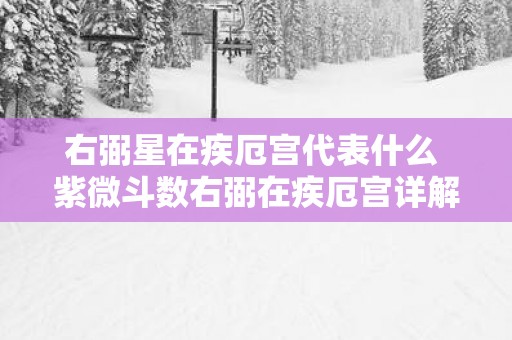 右弼星在疾厄宫代表什么 紫微斗数右弼在疾厄宫详解